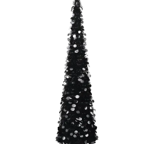 vidaXL Albero di Natale Artificiale Apribile Nero 180 cm PET