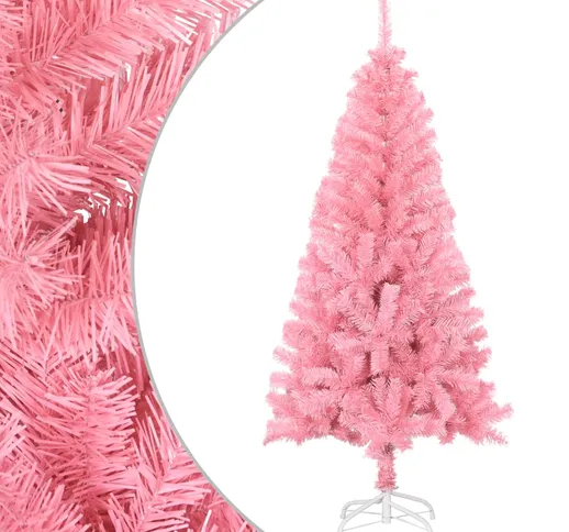 vidaXL Albero di Natale Artificiale con Supporto Rosa 150 cm PVC