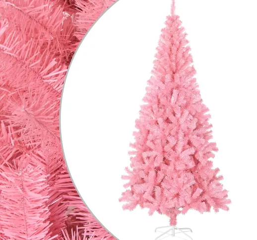 vidaXL Albero di Natale Artificiale con Supporto Rosa 180 cm PVC