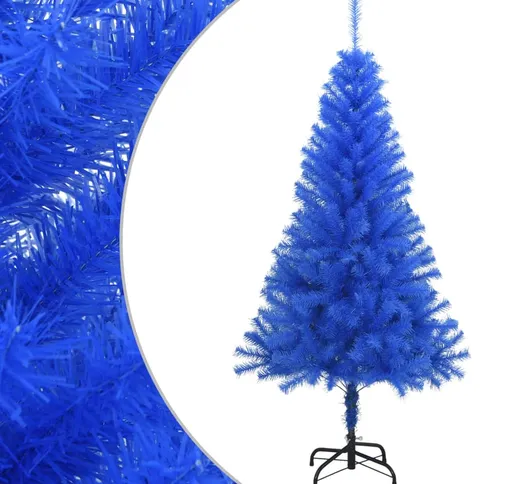 vidaXL Albero di Natale Artificiale con Supporto Blu 150 cm PVC