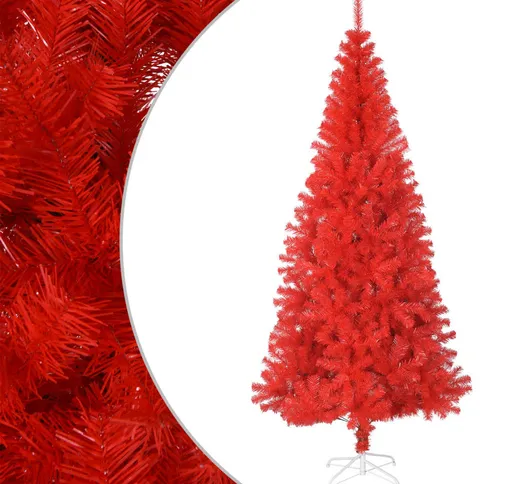 vidaXL Albero di Natale Artificiale con Supporto Rosso 180 cm PVC