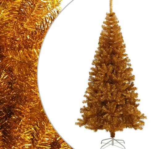 vidaXL Albero di Natale Artificiale con Supporto Oro 180 cm PET