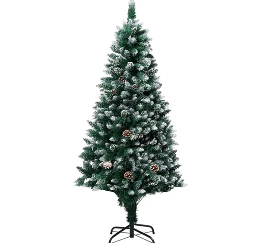 vidaXL Albero di Natale Artificiale con Pigne e Neve Bianca 180 cm