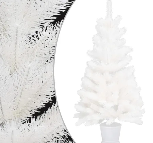 vidaXL Albero di Natale Artificiale con Aghi Realistici Bianco 90 cm