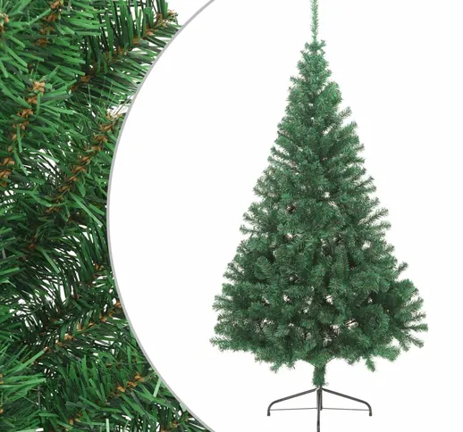 vidaXL Albero di Natale Artificiale Metà con Supporto Verde 180 cm PVC