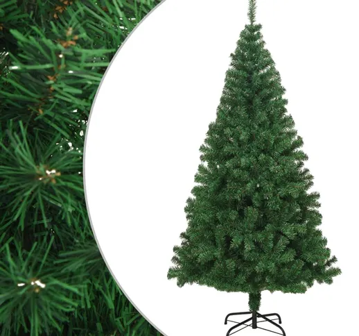 vidaXL Albero di Natale Artificiale con Rami Folti Verde 210 cm PVC
