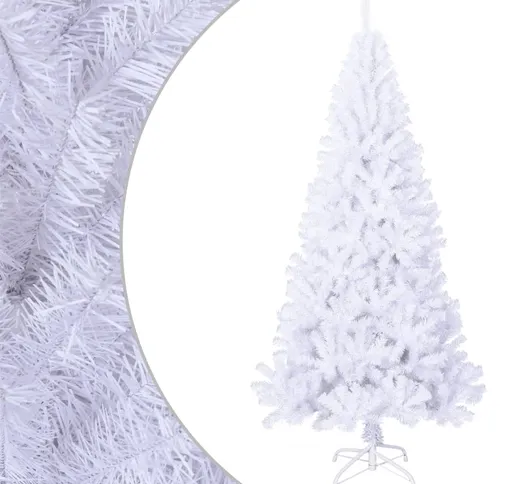 vidaXL Albero di Natale Artificiale con Rami Folti Bianco 180 cm PVC
