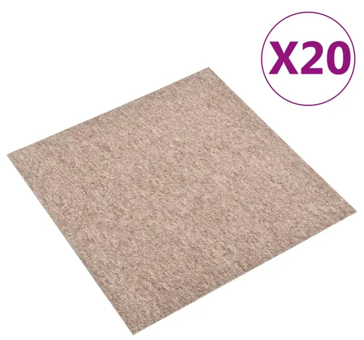 vidaXL Quadrotte di Moquette 20 pz 5 m² 50x50 cm Beige