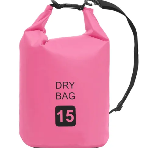 vidaXL Borsa Impermeabile Rosa 15 L in PVC