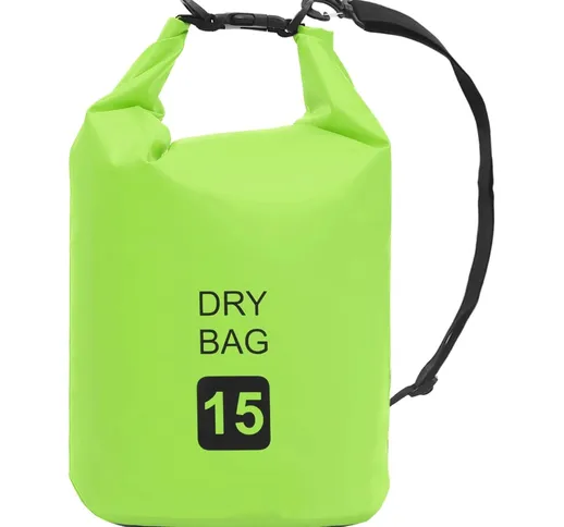 vidaXL Borsa Impermeabile Verde 15 L in PVC