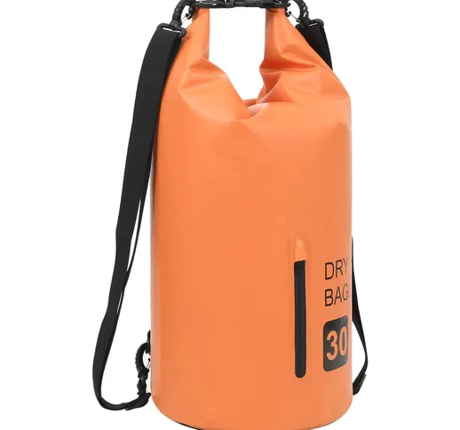 vidaXL Borsa Impermeabile con Cerniera Arancione 30 L in PVC