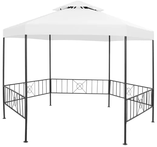 vidaXL Gazebo da Giardino 323x275x265 cm Bianco 180 g/m²