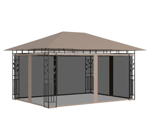 vidaXL Gazebo con Zanzariera 4x3x2,73 m Talpa 180 g/m²