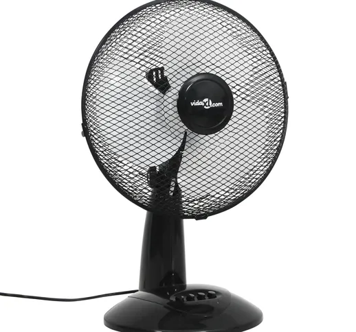 vidaXL Ventilatore da Tavolo a 3 Velocità 30 cm 40 W Nero