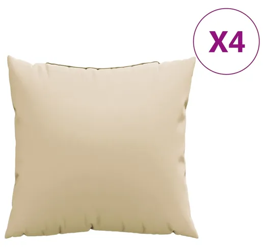 vidaXL Cuscini Decorativi 4 pz Beige 50x50 cm in Tessuto