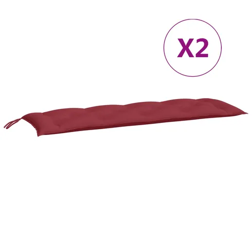 vidaXL Cuscino per Panca Rosso Vino 150 cm in Tessuto Oxford