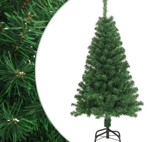 vidaXL Albero di Natale Artificiale con Rami Folti Verde 120 cm PVC