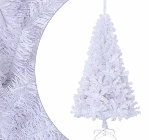 vidaXL Albero di Natale Artificiale con Rami Folti Bianco 120 cm PVC