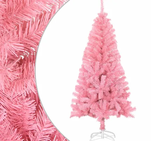 vidaXL Albero di Natale Artificiale con Supporto Rosa 120 cm PVC