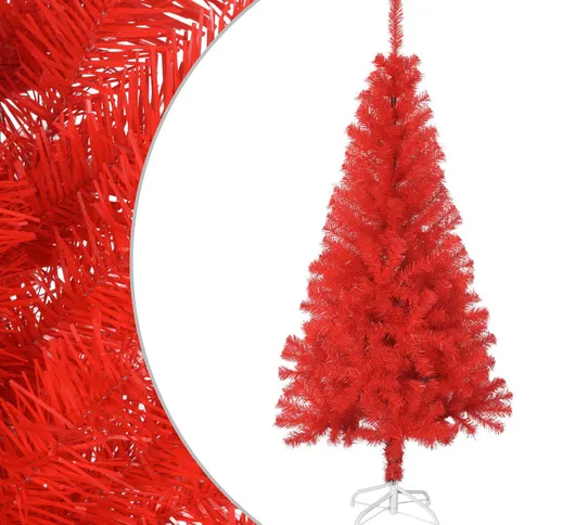 vidaXL Albero di Natale Artificiale con Supporto Rosso 120 cm PVC