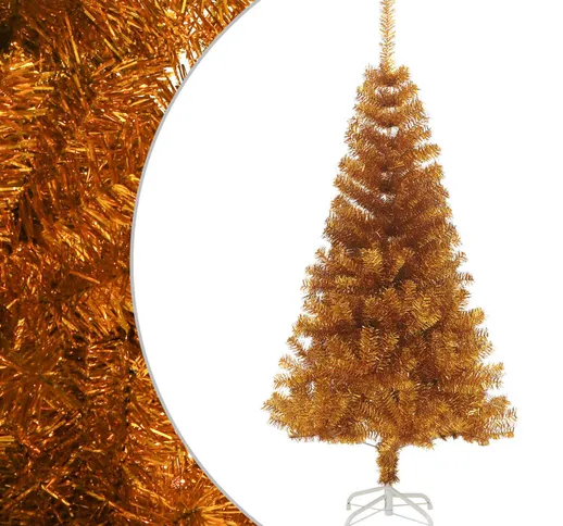 vidaXL Albero di Natale Artificiale con Supporto Oro 120 cm PET