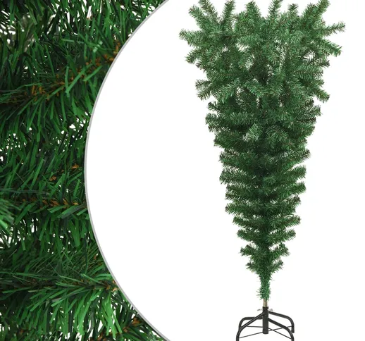 vidaXL Albero di Natale Artificiale Capovolto con Supporto Verde 120 cm PVC