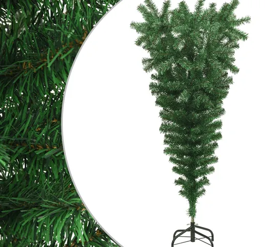 vidaXL Albero di Natale Artificiale Capovolto con Supporto Verde 150 cm PVC