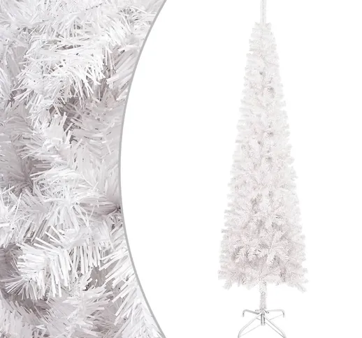 vidaXL Albero di Natale Sottile Bianco 150 cm