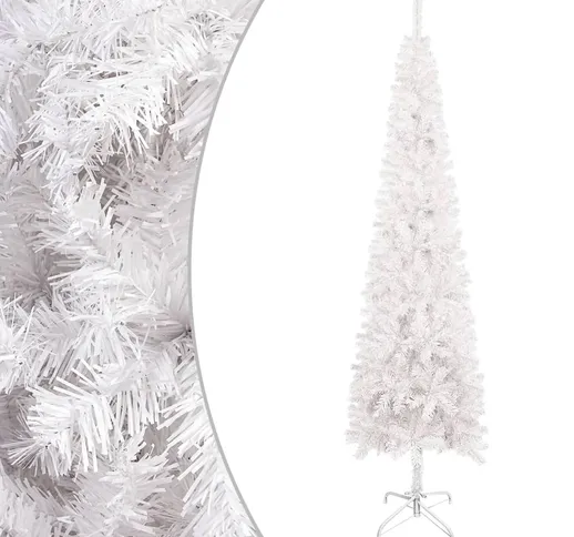 vidaXL Albero di Natale Sottile Bianco 180 cm