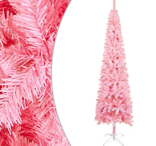 vidaXL Albero di Natale Sottile Rosa 240 cm