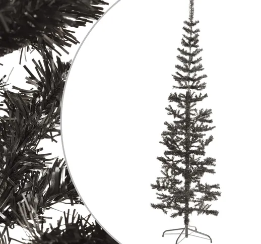 vidaXL Albero di Natale Sottile Nero 180 cm