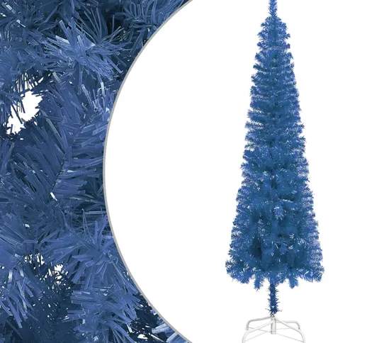 vidaXL Albero di Natale Sottile Blu 210 cm