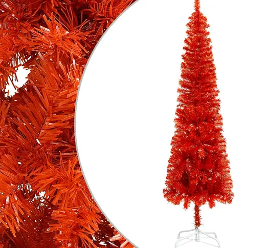 vidaXL Albero di Natale Sottile Rosso 180 cm
