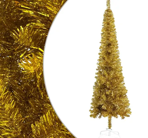 vidaXL Albero di Natale Sottile Oro 150 cm