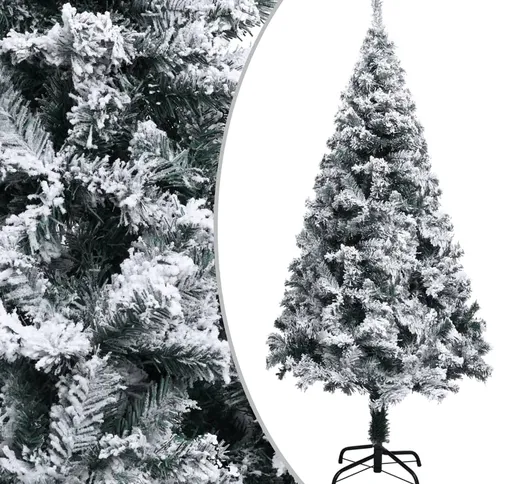 vidaXL Albero di Natale Artificiale con Neve Verde 120 cm PVC