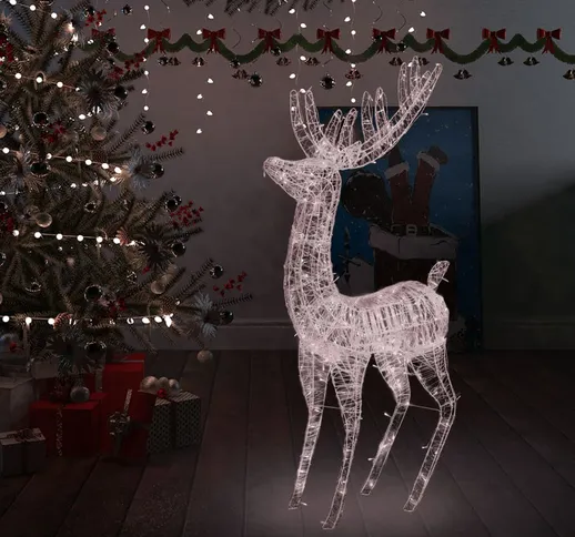 vidaXL Renna di Natale XXL in Acrilico 250 LED 180 cm Bianco Caldo