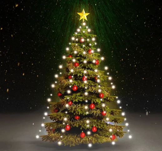 vidaXL Rete di Luce per Albero di Natale 150 LED Bianco Freddo 150 cm