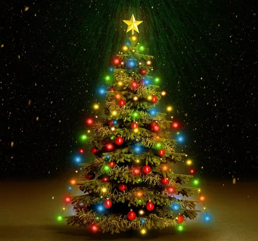 vidaXL Rete di Luce per Albero di Natale 150 LED Multicolore 150 cm