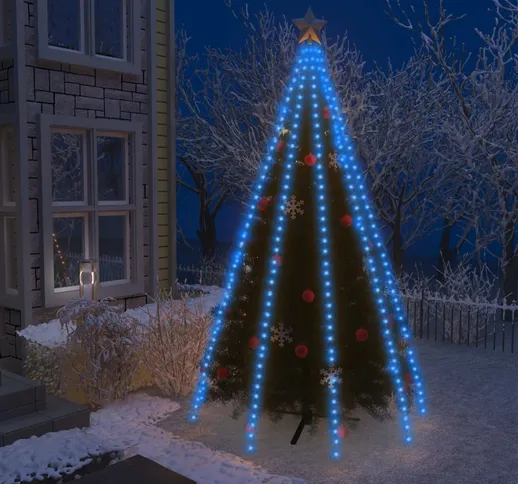 vidaXL Rete di Luce per Albero di Natale 400 LED Blu 400 cm