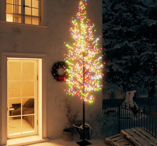 vidaXL Albero di Natale 1200 LED Colorati Ciliegio in Fiore 400 cm