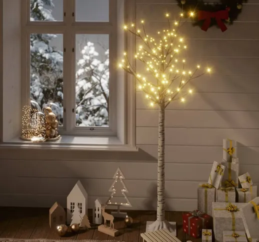 vidaXL Albero Natale 140 LED 1,5m Salice Bianco Caldo Interno Esterno