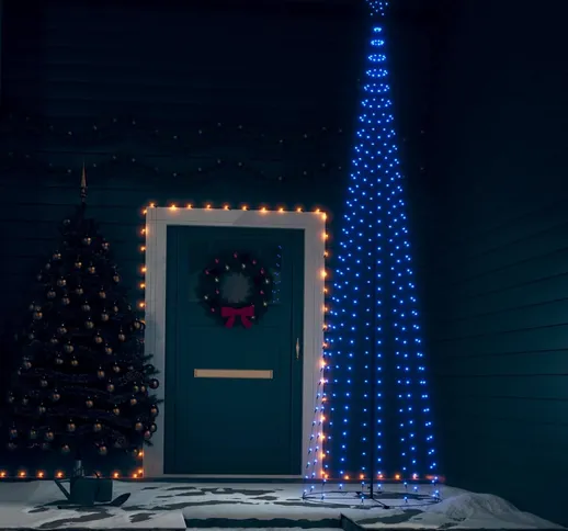 vidaXL Albero di Natale a Cono con 400 LED Blu 100x360 cm