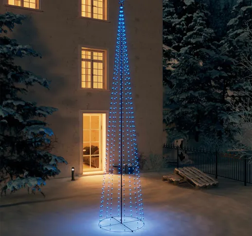 vidaXL Albero di Natale a Cono con 752 LED Blu 160x500 cm