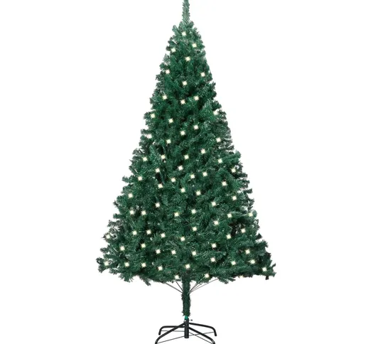 vidaXL Albero di Natale Artificiale con LED e Rami Folti Verde 240 cm