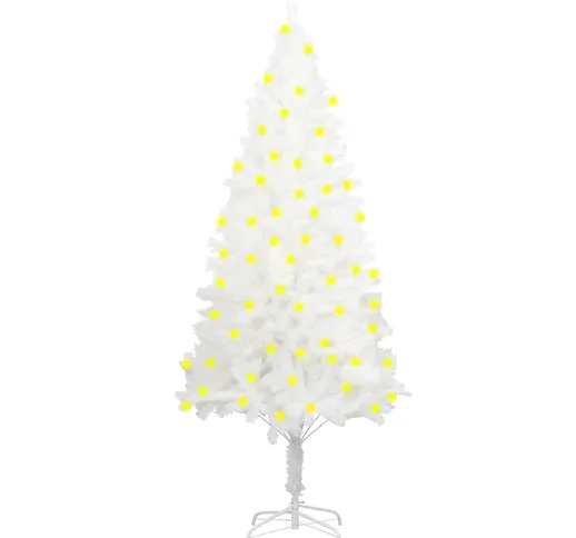 vidaXL Albero Natale Artificiale con LED Bianco 180 cm