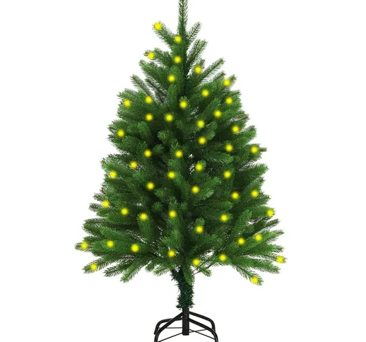 vidaXL Albero di Natale Artificiale con Luci a LED 120 cm Verde