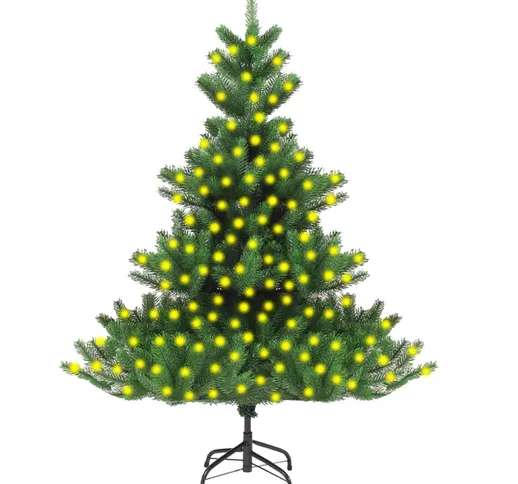 vidaXL Albero di Natale Artificiale Abete Nordmann con LED Verde 210cm