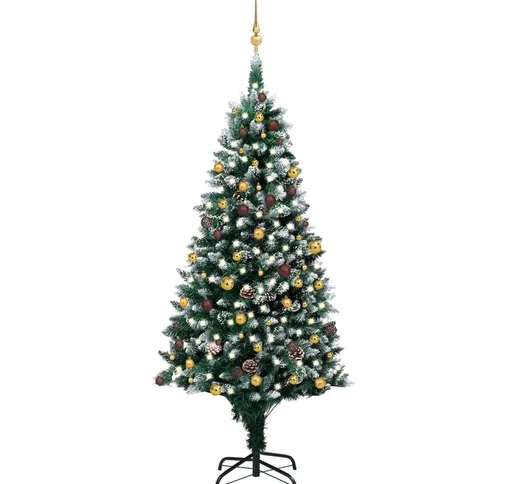 vidaXL Set Albero Natale Artificiale con LED Palline e Pigne 240 cm