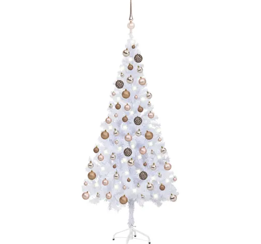 vidaXL Albero Natale Artificiale con Set Palline e LED 180 cm 620 Rami