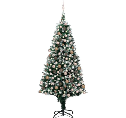 vidaXL Set Albero Natale Artificiale con LED Palline e Pigne 240 cm